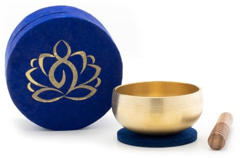 Set in Box blau Meditation 5182: Klangschale edel verpackt, eine schöne und originelle Geschenkidee! (Set in Box - Gegossene Klangschale)