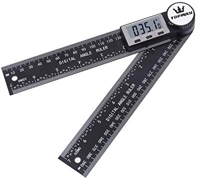 TOPWAY Digitaler Winkelsucher 8 200mm, 0-360° Elektronischer Neigungsmesser Goniometer Winkelmesser Winkellineal Messwerkzeug mit LCD Display für die Holzbearbeitung im Maschinenbau 401004