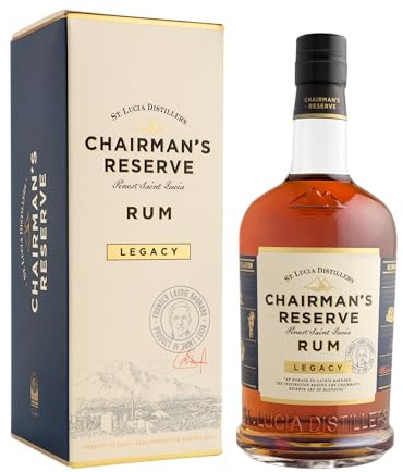 Chairman's Reserve Legacy: Fine Rum | Molasse and sugar cane Rum distilled, blended and bottled in Saint-Lucia | 40% Alcohol, 700ml | Perfect for cocktails and sipping experiences.