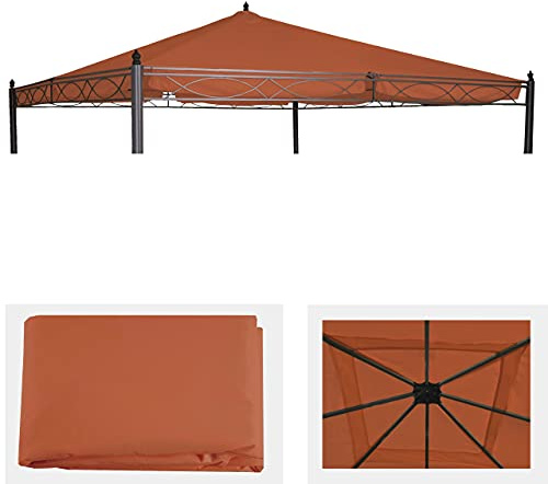 Ersatzbezug für Dach Pergola Pavillon Cadiz 4x4m - Terracotta-braun