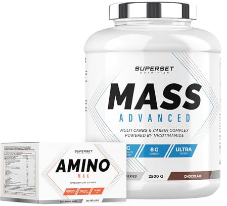 Superset Nutrition | Programme Prise De Masse Débutant - Mass Advanced 2,5kg Chocolat - Amino Max