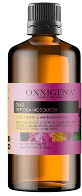Oxxigena - 100% reines Rosa Mosqueta-Öl, 250 ml-Packung, vielseitige Feuchtigkeitscreme für trockene und rissige Haut, ideal gegen Falten, Narben, Nägel oder Haare
