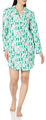 Amazon Essentials Femme Chemise de Nuit à col cranté en Flanelle tissée (Grandes Tailles Disponibles)