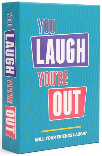 You Laugh You're Out [A Party Game with Hilarious Charades Family Card Games for Adults & Teens, 125 Prompt Cards Fun for Family Game Nights, Gatherings, & Parties Ages 14+]