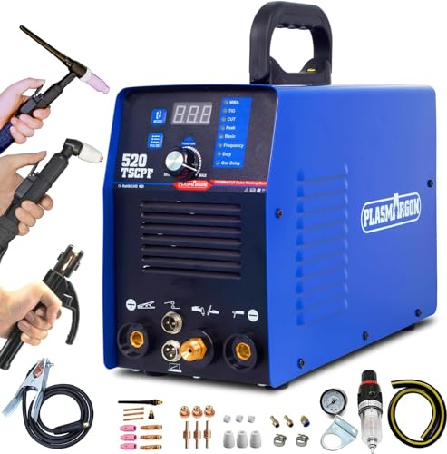 PLASMARGON Taglierina al plasma Saldatrice TIG con impulso saldatrice a bastone 520TSCPF Saldatore con tagliatore al plasma Saldatura Combo 200A TIG/ARC 50A Taglio al plasma ad aria 220V