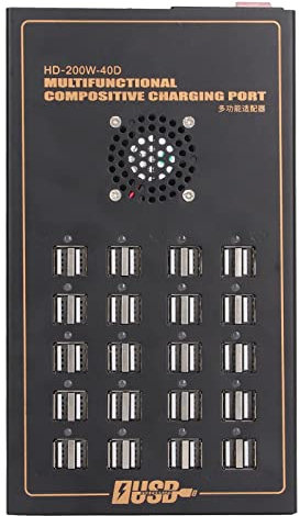 Miskall Hub USB con Alimentación, Hub USB con Alimentación Industrial, Hub USB con Alimentación Hub De Datos USB De 20 Puertos Divisor Puerto De Carga Adaptador De Corriente 170 V-240 V