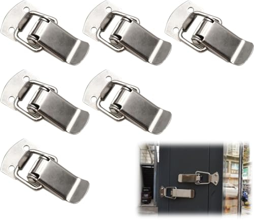 MenYiYDS 6Pcs Cerradura de tensión,Cerradura de tensión Acero Inoxidable 56mm con Tornillo,Cerradura de Palanca,Cerradura de Caja,Cerradura de Tapa para Caja de Herramientas Cajón Cofre Caja Gabinete