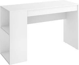 DEKIT GRUPO RIMOBEL TEO - Mesa escritorio con estante y cajón - BLANCO - 74 x 115 x 50