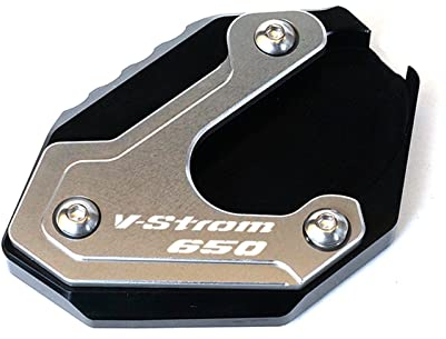 BAYDE Standverlängerungspolster Motorradständer Fußvergrößerer Seitenständerverlängerung Mit Logo Für Suzuki V-Strom 650/XT VSTROM DL650 2004-2022 (Color : Titanium, Size : 3)