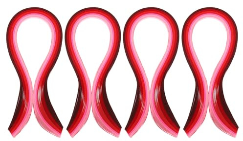 PATIKIL 390 x 7 mm Quilling Papierstreifen Papier Quilling, 400 Stück Origami Fröbelstern Papierstreifen Streifen Set für Kunst, DIY, Handarbeit, Weihnachten, Farbverlauf Rot