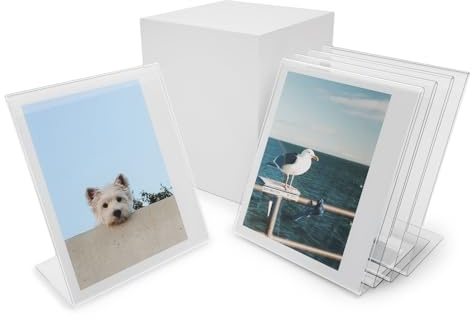 TYUANDOUER 3.5x4.25 Inch Mini Photo Frame Holder for Polaroid Now i-Type/600/SX-70, Acrylic Picture Frame for Polaroid OneStep+/Instax Wide Evo/400/300/200/210/ Films, Desktop Mini Photo (5 Packs)