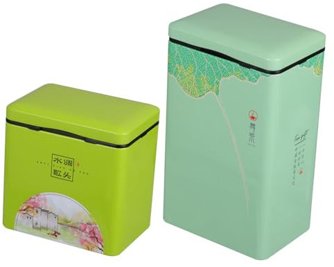 Alipis 2pcs Mini Tinplate Sealed Can Round Metal Tea Box Storage Jar for Tea Leaves Candy Snack