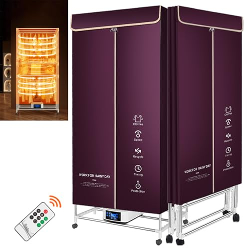 Ddasam Máquina de secar ropa, secador de ropa electrico portatil,Secadora de Ropa Pequeña Plegable de Gran Capacidad para Viajes de Negocios para Vivienda para Apartamento