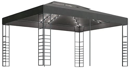 ShGaxin Pavillon, Faltpavillon, Pergola, Partyzelt, Standmarkise, Garten Pavillion, Sonnenzelt, Grillpavillon, 3x4 m Anthrazit