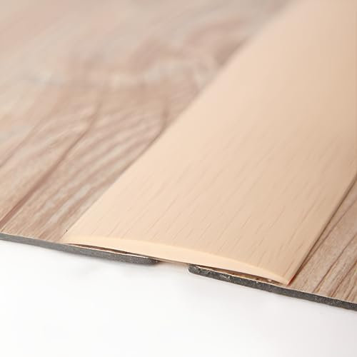 Laminatbodenleiste, Bodenübergangsleiste, Selbstklebend, Flache Trennleiste Aus PVC Zum Verbinden Von Fugen, Für Fliesen/Holz/Laminat/Fugenverbindungen(Beige,100cm*7.6 cm)