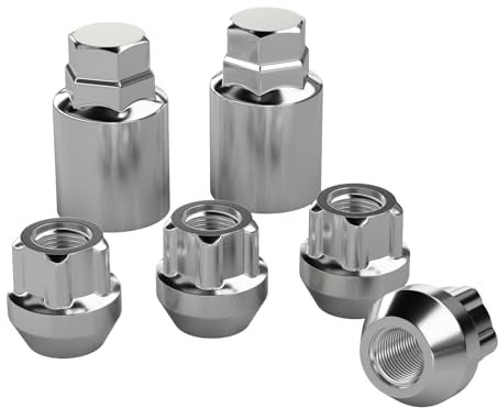 ZOFFI Open End M12x1.5 Locking Nut 4PCS With 2PCS Socket (19mm&21mm) Fits Ford Mazda Honda Freelander