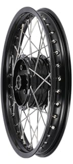 Speichenrad 1,6 x 16 Alufelge, Schwarz eloxiert, Radnabe schwarz Edelstahl