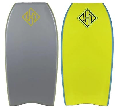Hubboards Bodyboard Deck Fire Starter PE Grau/Gelb 40