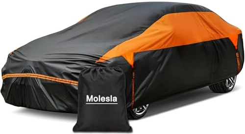 Molesla Bâche Voiture Extérieur Étanche, Housse de Protection Voiture Extérieur Étanche, Contre Soleil, Bâche pour citadine hayon Audi A3 Sportback, Renault Megane, Peugeot 308, VW Golf, Mini Clubman