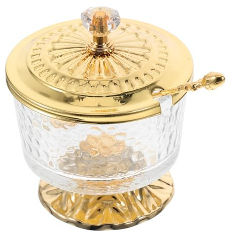 Garneck Tarro De Cristal Pequeño Vintage Para Condimentos, Salero Con Tapa De Hierro, Dispensador De Azúcar Transparente, Almacenamiento De Cocina y Decoración, Uso Doméstico