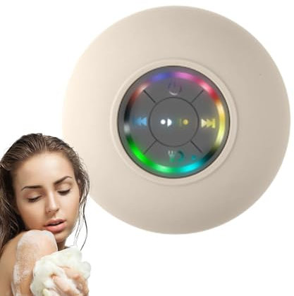 Altavoz de Ducha Impermeable | Radio Am/FM inalámbrico con fijación de Copa de succión | bluetoth Altavoz 5.0 portátil, Audio Ligero para bañera, Salidas al Aire Libre, Paseos en Bicicleta, Tardes y