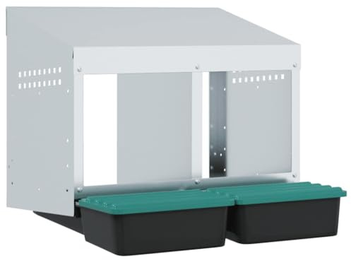 vidaXL Hühner-Nistkasten 2 Fächer Wandmontage Verzinkter Stahl