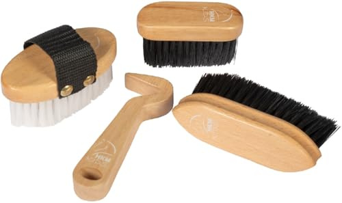 HKM Hobby Horse Set da toelettatura in Legno Nature One Size