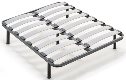 habithor - Somier Reforzado de Alta Resistencia | Acabado Grafito | Estructura de Acero 40x30 mm | Patas Cilíndricas Incluidas | Altura Final 37 cm | Medida: 120x190 cm | Fabricado en España