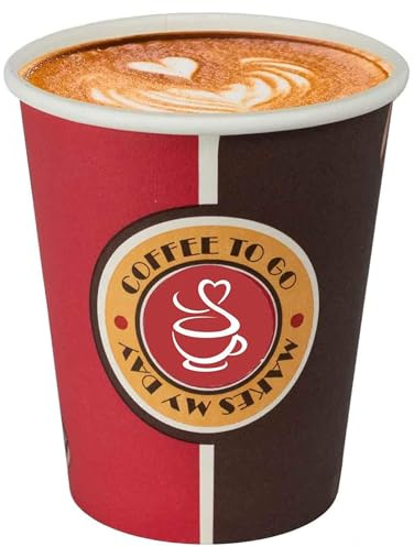 Shov Tazza da caffè To Go, 200 ml, usa e getta, per bevande calde, tazza usa e getta, ideale per caffè, tè e cacao, bicchieri di carta per caffè, chiosco e ufficio (1000 pezzi)