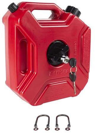 KIXZSAZ Contenedor de gasolina con diseño de carreras, duradero, para almacenar combustibles en motocicletas, con candado, práctico para carreras a campo traviesa. , rojo