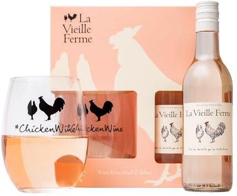La Vieille Ferme Rose Wine Gift Set, 187 ml, Tumbler Glass