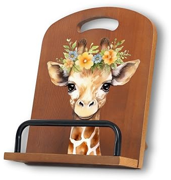 InnoBeta Giraffe Gifts for Women, Cookbook Stand for Kitchen Counter, Perfect Gifts for Giraffe Lovers on Birthday, Adjustable Tablet Recipe Book Holder, Unique Kitchen & Home Decor
