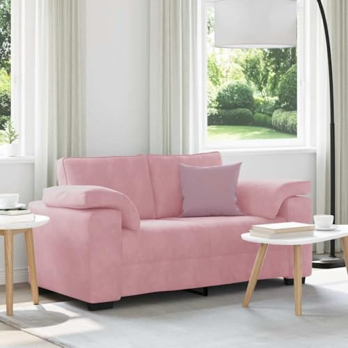Hommdiy 2-Sitzer-Sofa,Wohnzimmer Sofa, Schlafzimmer Sofa Rosa 120 cm Samt