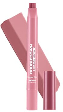 Sacheu DoubleDown Lip Definer, 2-in-1 Liner & Balm, Buildable, Glossed Over | Dual-color bullet lines & fills in one swipe, nourishing avocado & rosehip oils, vitamin E, creamy satin finish