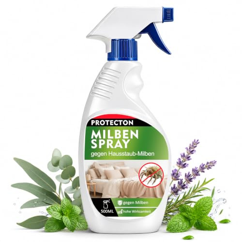 500ml Milbenspray für Matratzen - Anti Milben Spray für Matratzen Polster | Hausstaubmilben Spray für Teppiche, Bettwäsche, Wohntextilien