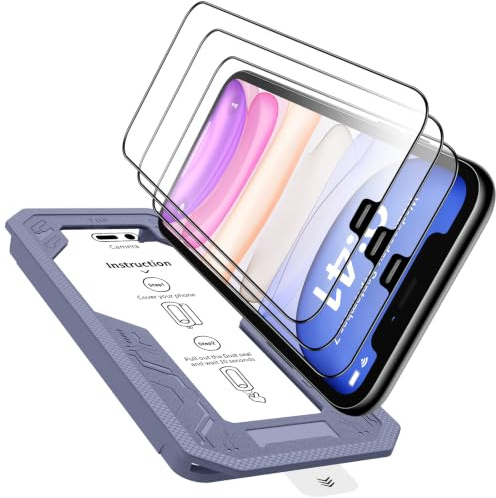 TOZPLTL 3 Stück für iPhone 11/XR Panzerglas Schutzfolie [Full Screen], HD-Klarheit Auto-Installation Dauerhaft 9H Folie, 0 Blasen Einbaurahmen, Anti-Fingerabdruck Displayschutzfolie