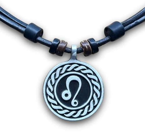 HANA LIMA Sternzeichen Tierkreiszeichen an Verstellbarer Lederkette Horoskop Horoscope Halskette Surferkette