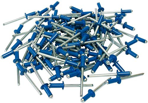 50 RIVETTI A FIORE (GRAF) IN ALLUMINIO/ACCIAIO BLU O BIANCO PER TARGHE Ø 4,8 x 12 m