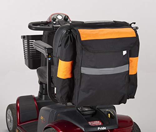 Ducksback Mobilitätsroller-Tasche, Krücken-/Gehstockhalter, Einkaufen und Aufbewahren, fluoreszierend (schwarz, L)