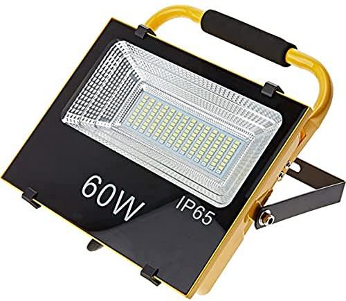 JANDEI - Proyector LED Exterior IP65 Recargable Batería 60W (6000LM) Luz Blanca 6000K Emergencia Salida USB
