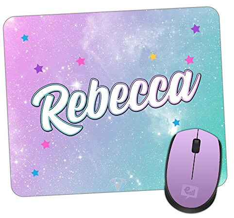 ADD YOUR NAME/INITIALS - Personalised Colourful Mouse Mat - Non-Slip Rubber Base Pad for PC Laptop Computer Mac Girls Gaming Room Novelty Girly Mousepad Gift