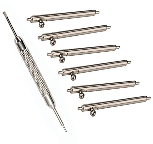 Olytop 19mm Quick Release Spring Bars - 6PCS Stainless Steel Watch Replacement Band Pins With 1.5mm Diameter + Spring Bar Tool