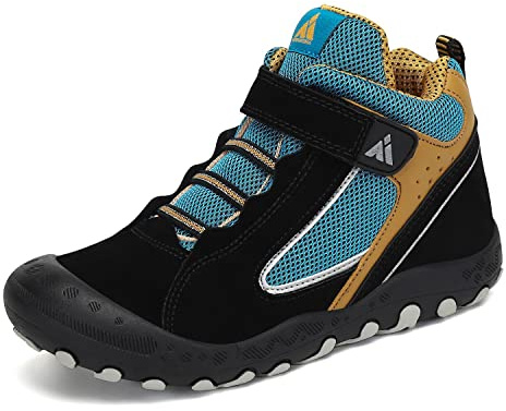 Mishansha Wanderschuhe Kinder Outdoor Jungen Trekkingschuhe Mädchen rutschfeste Sneaker Outdoor Sport Freizeitschuhe Schwarz Gr.28