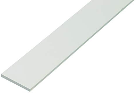 Alberts 498771 Flachstange | Kunststoff, weiß | 1000 x 20 x 2 mm | 20er Set