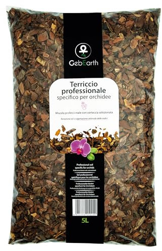 GebEarth® - Terriccio per Orchidee, Substrato per Orchidee da 5 litri【 Terriccio Professionale per tutte le Orchidee 】
