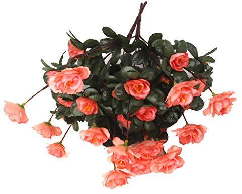 Tubayia Ramo de flores artificiales de rododendro, 2 unidades, azalea