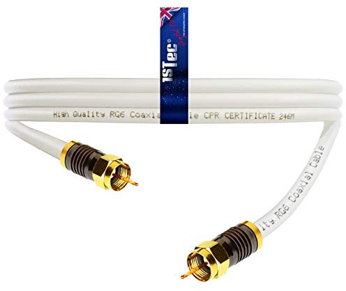 1STec 3 Metre Short Virgin Media White Isolator Wall Box 3m Link Lead for connecting to 2 or 3 Way Splitters V6 Digital Set Top Boxes or Broadband Cable Modems (300 cm Lead, White)
