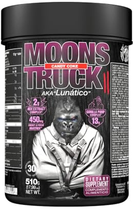 ZOOMAD LABS - Moonstruck II, Polvos Pre Entreno, Suplemente para Deportistas, Pre Training, Pre Workout en Polvo, con Cafeína, Citrulina y Extractos Vegetales, Energy&Focus - 510 g (Candy Coke)