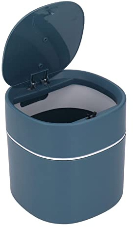 Mini-Mülleimer für den Schreibtisch, mit Deckel, Mülleimer für den Schreibtisch, kleiner Abfalleimer für das Badezimmer, Blau