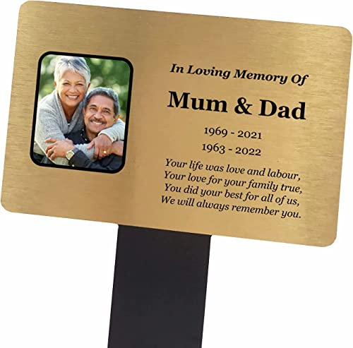 Grabmarker, personalisierbar, fügen Sie Ihr eigenes Foto hinzu | Gedenktafel | Gedenktafel | Gartendekoration | wetterbeständig | Größen wählbar (groß 20,5 x 31,5 cm)